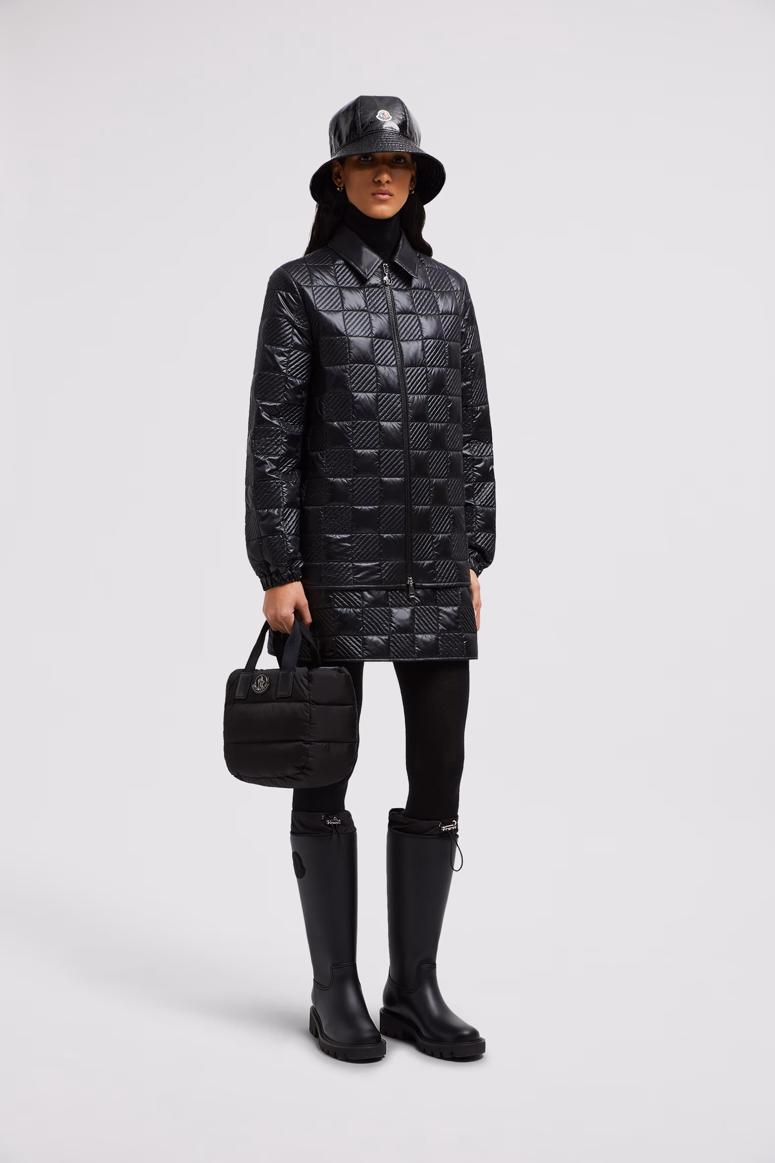 Veste-chemise zippée matelassée Femmes Noir Moncler 0